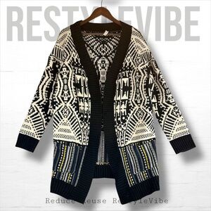 FREEWAY Women’s Size S Sweater Cardigan Tunic Length Open Front ANTHROPOLOGIE